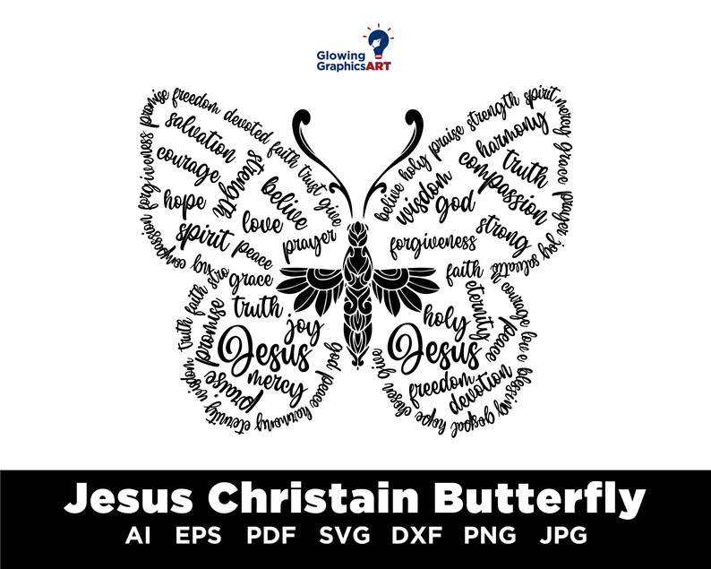 Jesus Christian Butterfly SVG, Butterfly SVG, Bible Verse Svg