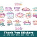 Digital Thank You Stickers Svg Png, Packaging Stickers Svg, Thank You ...