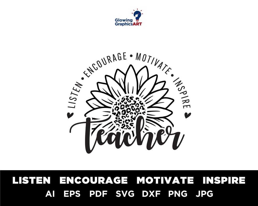 Sunflower Teacher Svg, Sunflower Teacher Gift Svg, Sunflower Teacher