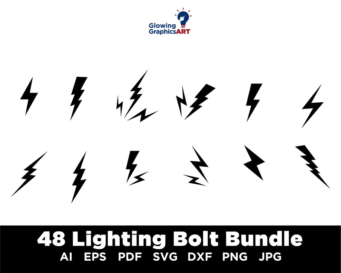 48 Lightning Bolt Svg Bundle, Lightning Svg, Lightning Strike Svg ...