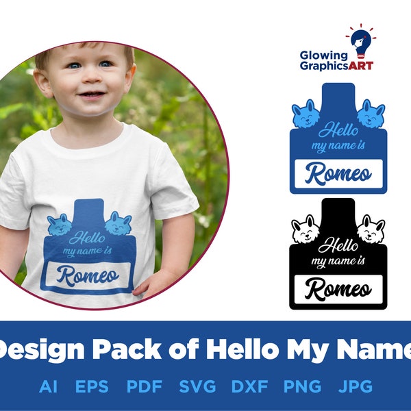 Hello my name is svg , Name Tag Svg , Hello Svg , Baby Svg , Newborn Svg , Baby Bodysuit Svg Png , Baby Name Tag File PNG , JPG , SVG , dxf