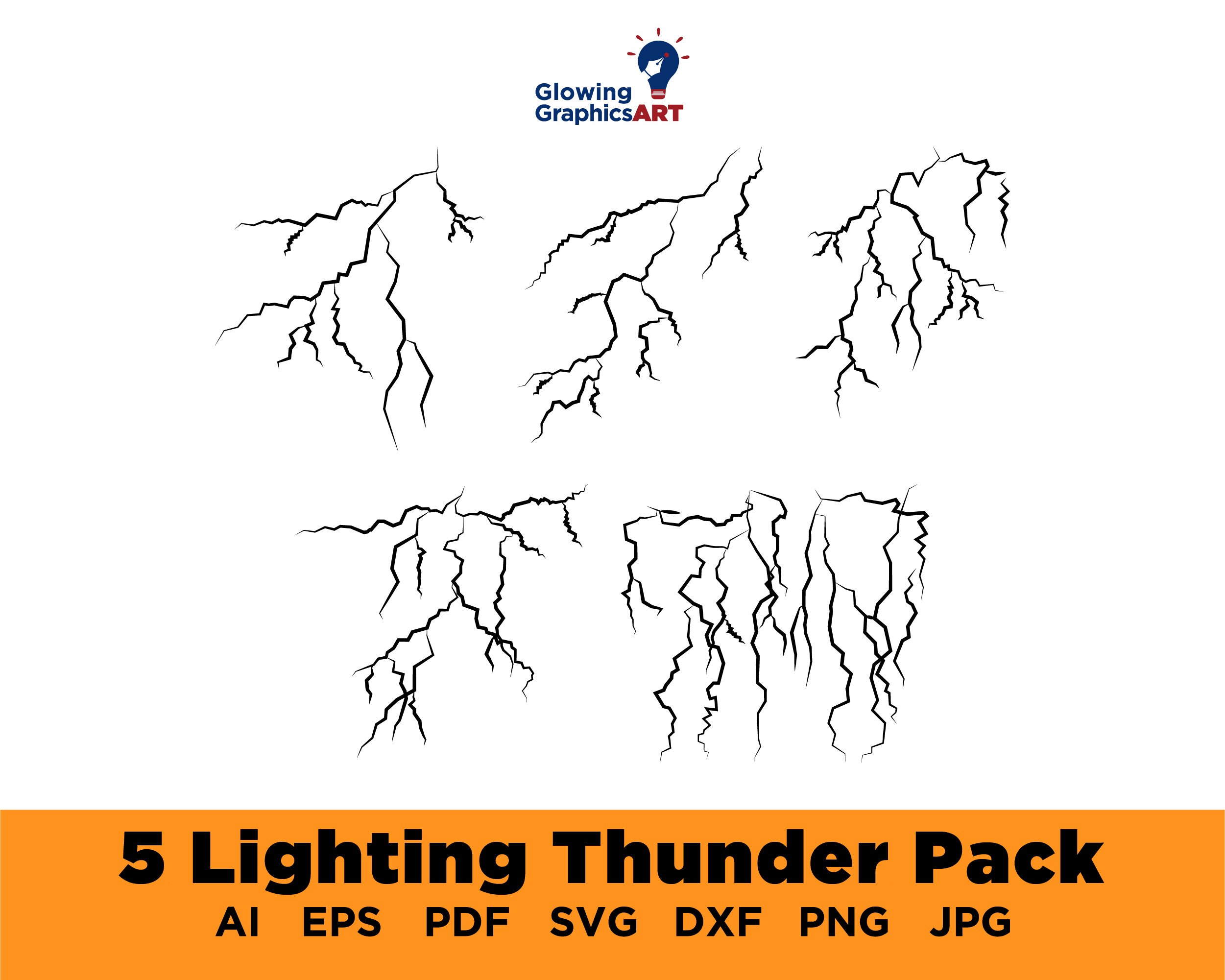 Lightning Strikes , Realistic Lightning Bolts, Lightning Cut File