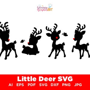 Reh SVG, Weihnachten SVG, Kleines Reh SVG, Baby SVG, Reindeer SVG, Niedliches Baby Rehkitz SVG, Rehkitz SVG, Kinder Weihnachten SVG, Vektor, Digitale Datei