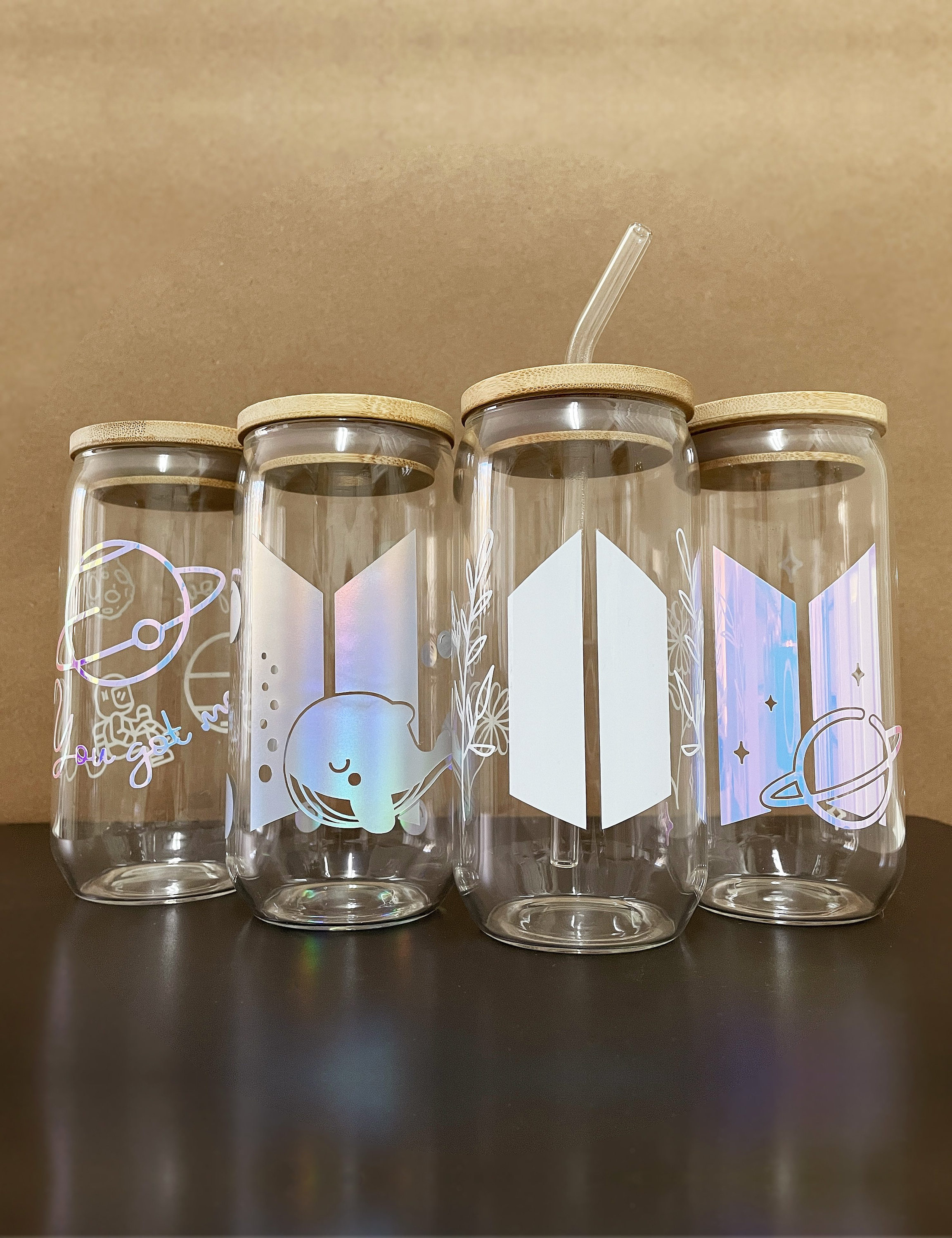 SIPSIP CUP BTS Kpop Glass Cup Korean Cafe Cup Beer Can Glass Soda