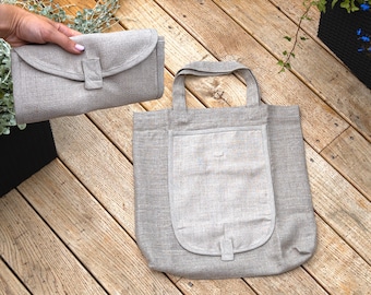 Foldable Linen Shopping Bag | Wallet Shopping Bag | Reusable Grocery Bag | Eco Friendly Fold-Away Bag | Foldable Tote Bag | Handbag For Shop