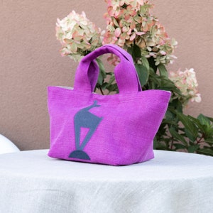 Waterproof Linen Lunch Bag | Teacher Lunch Bag Christmas Gift For Her Him | Bag For Lunch | Minimalistic Handbag | Office Lunch Bag