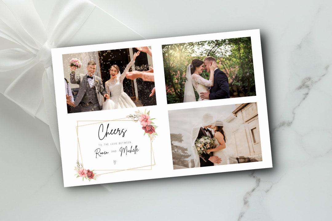 Photo Booth Template.pdf Floral Wedding Photobooth Template (4x6 Inch) (canva Editable PDF) - Etsy