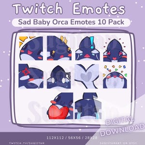 Cute Orca Emotes Pack#1 (10) | Discord |Twitch | Youtube