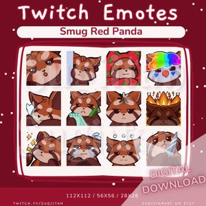 Cute Red Panda Emotes Pack(24) | Discord | Twitch | Youtube
