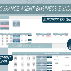 Insurance Agent Business and Appointment Tracker Excel, Commission Tracker, Expense Tracker, Track Clients and Appointments, 2 Tabs Excel
