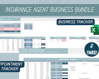 Insurance Agent Business Tracker Excel, Commission & Expense Tracker (Digital Download)