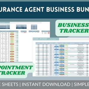 Insurance Sales and Expense Tracker Google Sheets - Track commissions appointments and expenses all in one business tracker Google Sheets