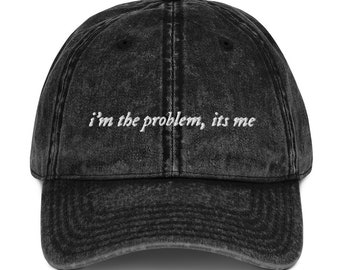 Io sono il problema, sono io. Berretto in twill di cotone vintage Merch.