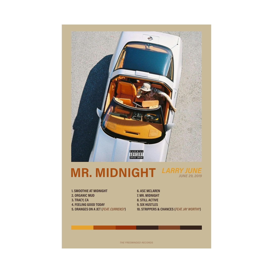 祝開店！大放出セール開催中 Larry June - Mr. Midnight (album Poster) - Etsy 洋楽