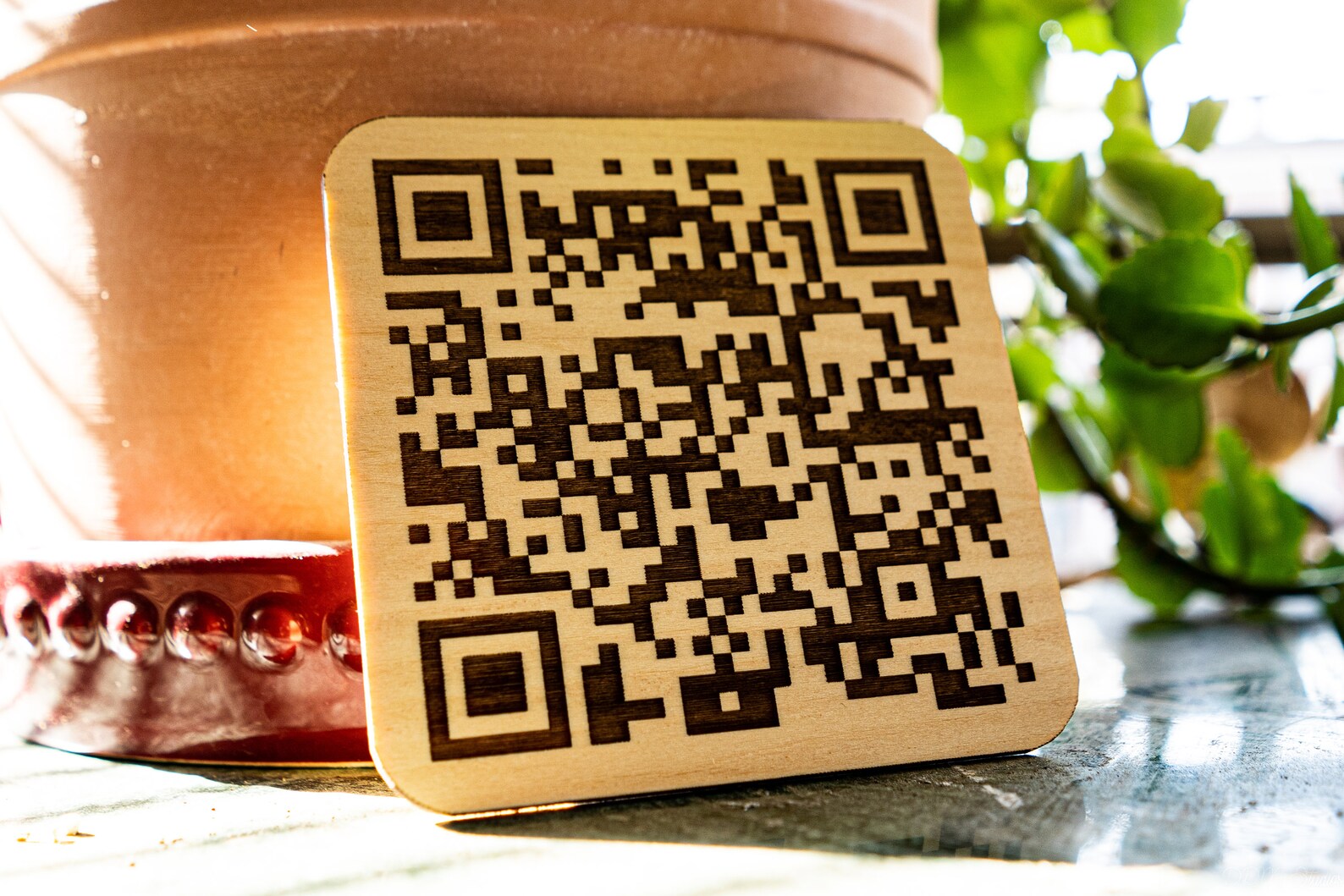Custom QR Code Wood Qr Code Menu Qr Code Custom Made Qr Etsy