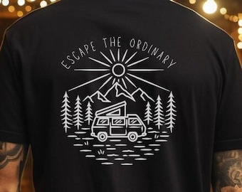 Échapper à l'ordinaire | T-shirt graphique Van Life | Cadeau de camping-car