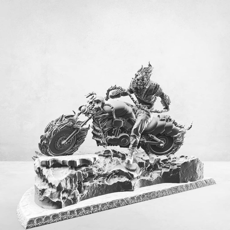 Ghost Rider , 3D Print Figure 12 Inches / 30 Cm Resin Figure / Statue ...