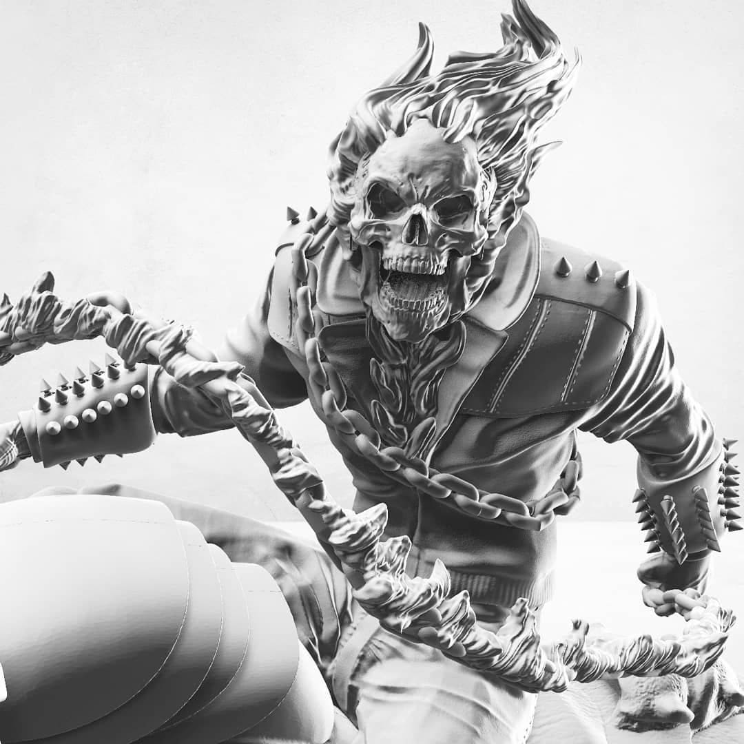 Ghost Rider , 3D Print Figure 12 Inches / 30 Cm Resin Figure / Statue ...