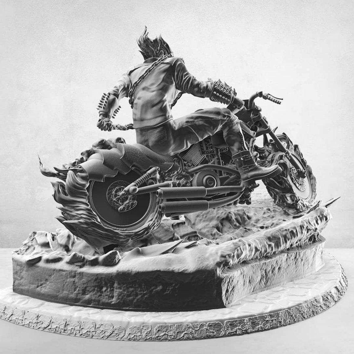 Ghost Rider , 3D Print Figure 12 Inches / 30 Cm Resin Figure / Statue ...