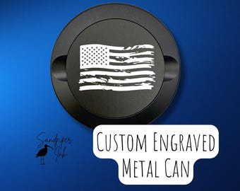 custom tobacco cans Custom Engraved Pouch Can • Personalized Metal Nicotine Tin • Gift for Him  • Custom Tobacco Can • Stocking Stuffer Men Snuff Can Custom Text