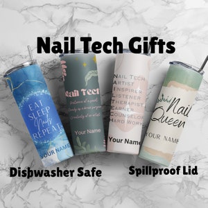 Nail Tech Becher, 20 Unzen Becher, 20 Unzen Skinny Becher, Weihnachtsgeschenk, Nail Tech Geschenk, Nail Technician Geschenk, Geschenk für Nail Tech.