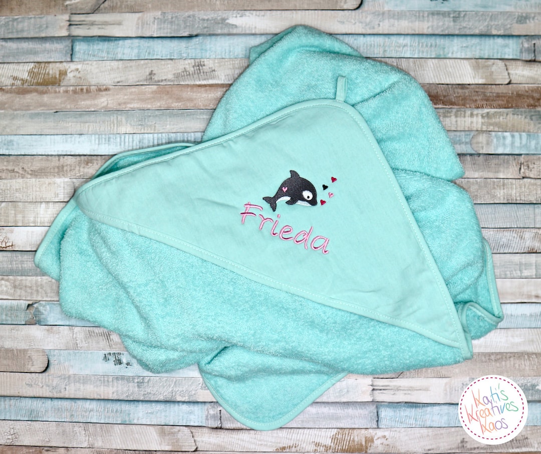 Extra Large Hooded Towel whale 1 M X 1 M Personalized Embroidered Towel