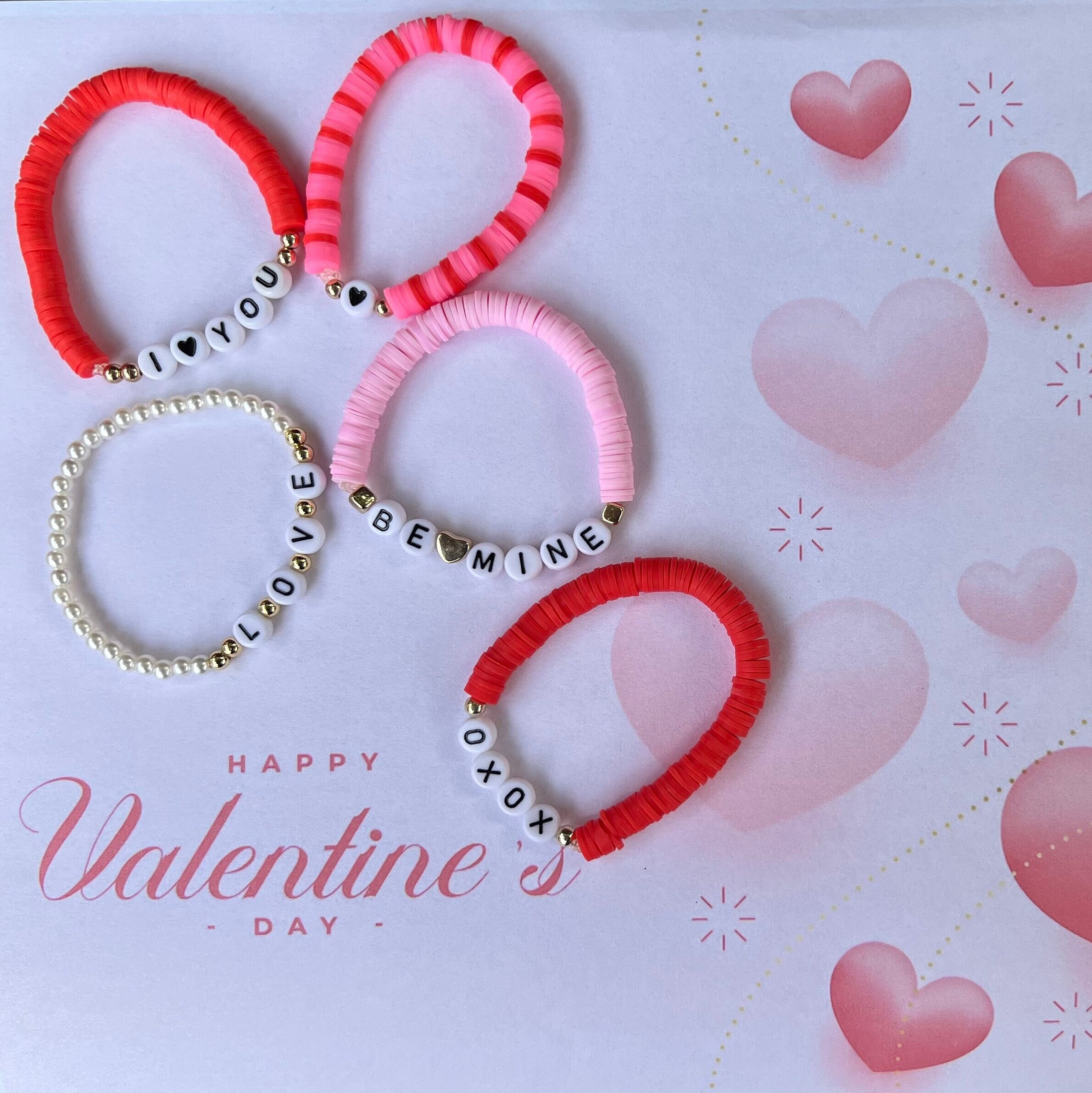 Personalized Mini Valentine's Day Heishi Bracelet Making Kit, Disc Bead DIY Bracelet  Kit, Name Bead Bracelet, Valentine Gift - The Playtime Planner