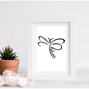 Dragonfly - Believe - SVG File - Cut File - Printable - D38