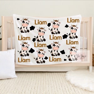 Cow Theme | Custom blanket | Personalized Blanket | Newborn Blanket | Soft Blanket | Infant Blanket | Baby Gift|ToddlerBlanket
