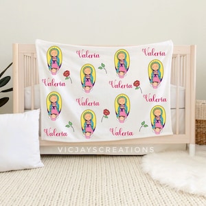 Virgencita de Guadalupe Baby Blanket, Personalized blanket, Custom blanket