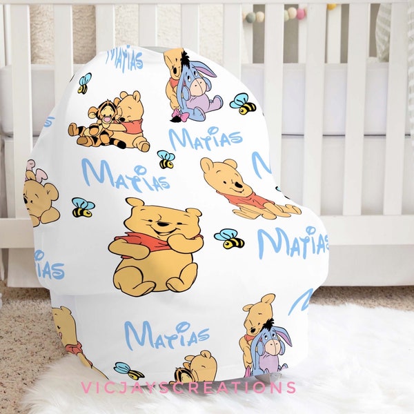 Baby Bear Carseat Cover | Personalized Baby Gift | Nursing Cover