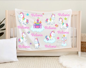 Unicorn | Colorful Blanket | Baby Blanket | Kids Blanket | Personalized Gifts