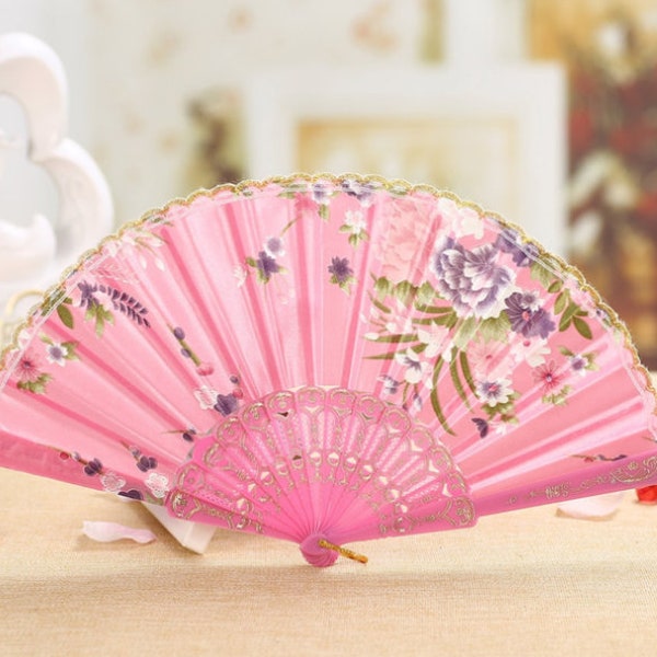 SPANISH STYLE HAND Fan | fan | flamenco | hand painted | art | Hand Made | Festival | Fashion | Party | Gift | flower Print | woman gift