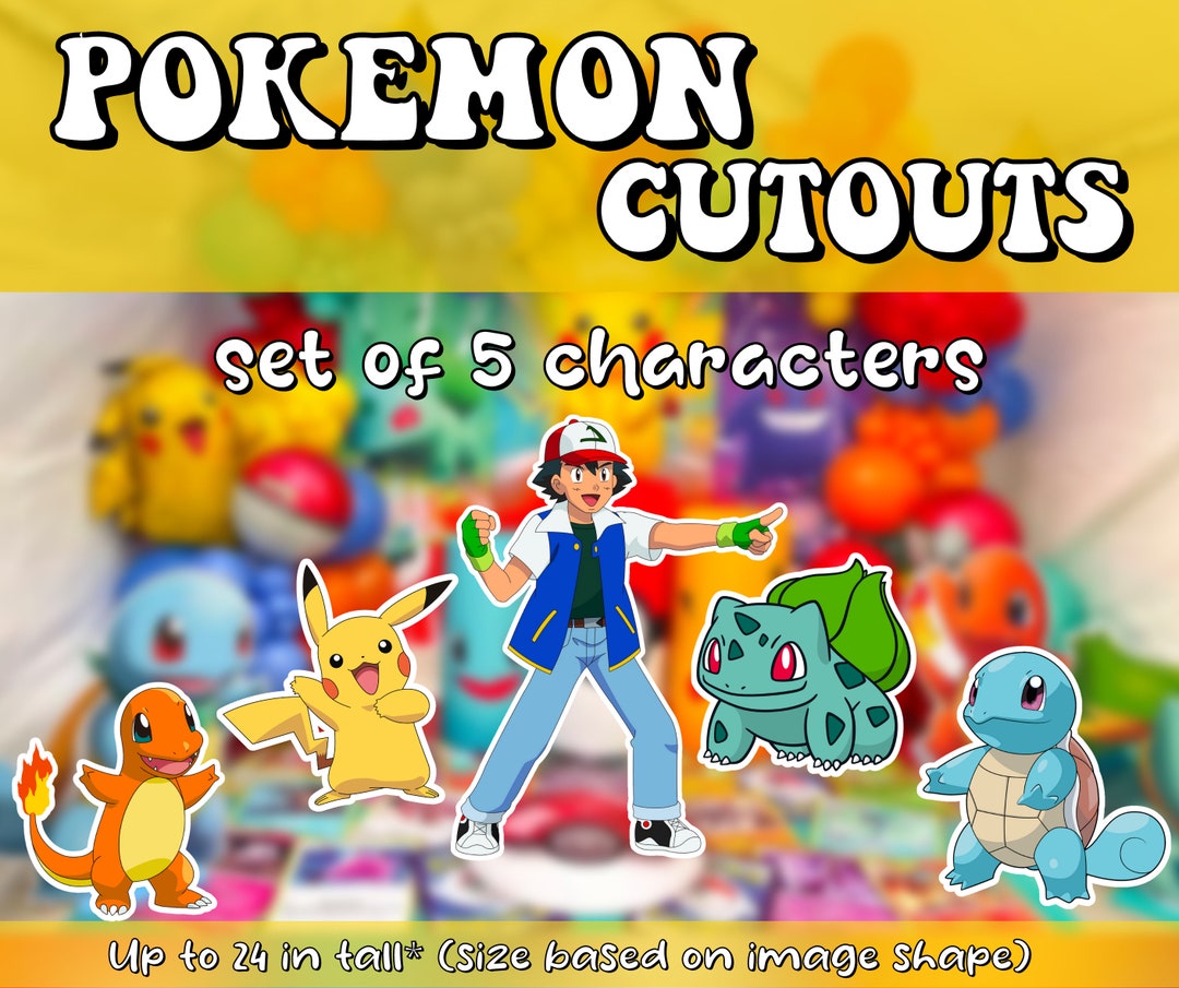 Pokemon Character Cutouts Party Signs Cutouts Standees Etsy