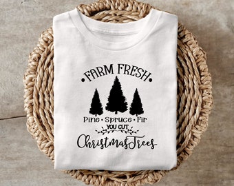 Granja fresca árboles de navidad sublimación PNG, Navidad retro PNG, camisa de Navidad PNG, árbol de Navidad granja Png, granja de granja de Navidad,