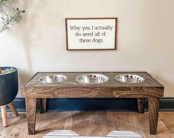 Elevated feeder, rustic dog feeder, simple dog feeder, raised feeder, dog bowls