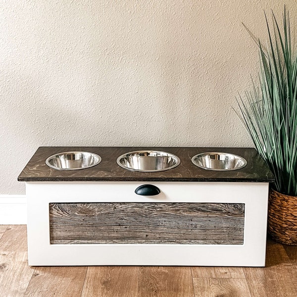 Dog Feeder With Storage Etsy