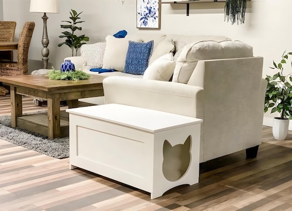Hidden Litter Box Cover for Cats White With Flat Panel Cat Furniture Minimalist Cat Person Litter Box Bench Cat Bed Cat House Etsy Canada