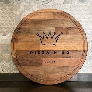 Custom Name Pizza Board, Laser Cut Pizza Board, Personalized Walnut Wood Pizza Board, Handcrafted Pizza Gifts, Large Handmade Pizza Board