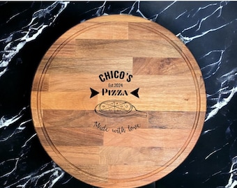 Wood Chopping Board, Gift for New Home, Service Board Engraved, Personalized Pizza Board, Pizza Board Chopping Gifts Ideas For Pizzeria