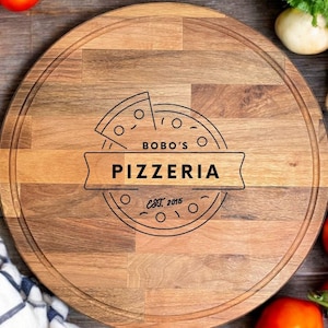 Personalized Walnut Wood Pizza Board, Handcrafted Pizza Gifts, Large Handmade Pizza Board, Custom Name Pizza Board, Laser Cut Pizza Board,