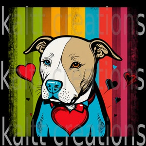 Pitbull in Love PNG SVG Pitbull Dog Logo for Image Heat transfer Vinyl Art Homemade Crafts Sublimation Dropship Pitbull Lovers