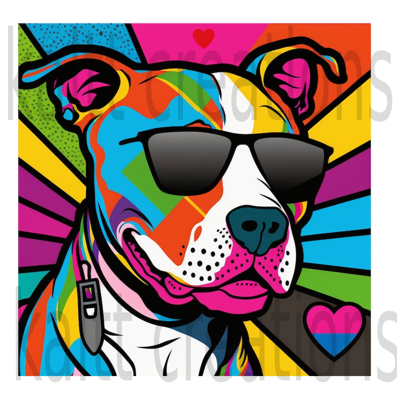 Retro Pitbull With Sunglasses PNG SVG Pitbull Dog Logo for Image Heat ...