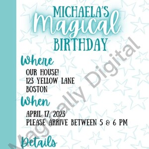 Magical Birthday Invite - Print File