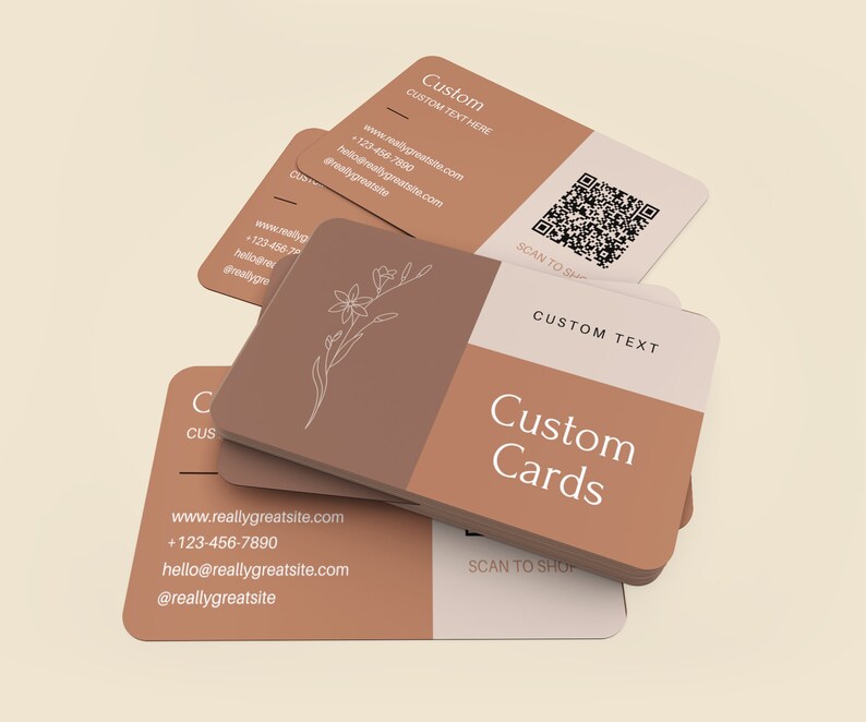 Custom QR Code Printed Business Cards Double Sided Personalized