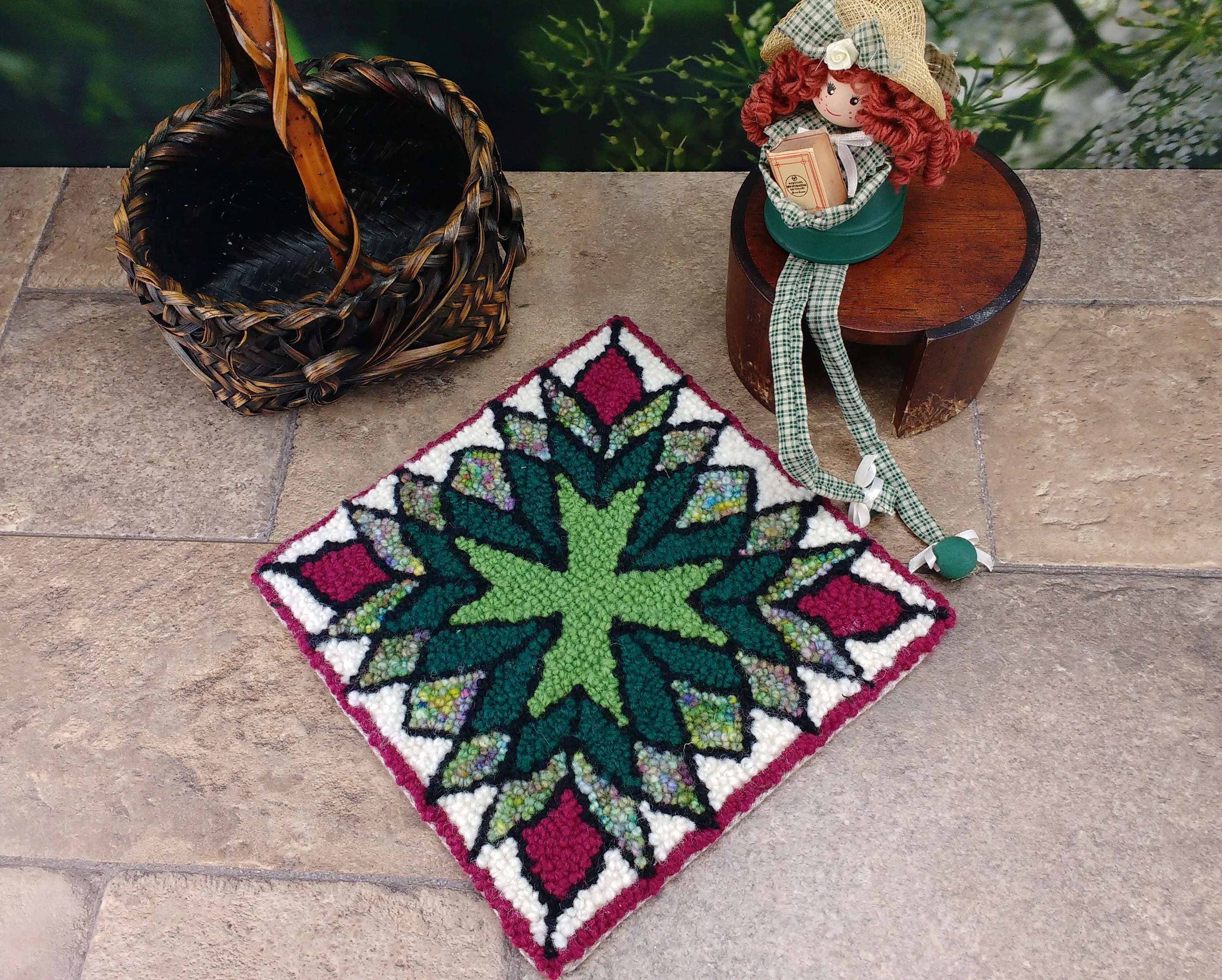 Punch Needle Beginner Pattern Tutorial, PDF DIGITAL Download, Trivet