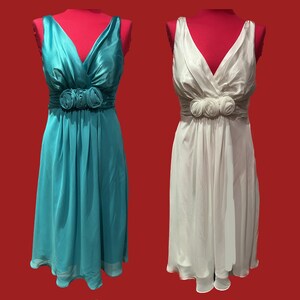 Wedding Dress | Bridesmaid Dress | Mother of the Bride Dress | Summer Dress | White Dress | Teal Dress | Blue Dress | Elegant Floral Dress