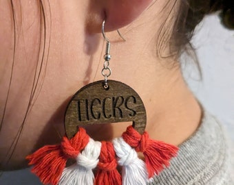 Custom School Team Earrings, School colors earrings, Cheerleader earrings, gift for teacher