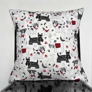 Dog print throw pillow cover, 18 inch pillow cover, Envelope pillow cover