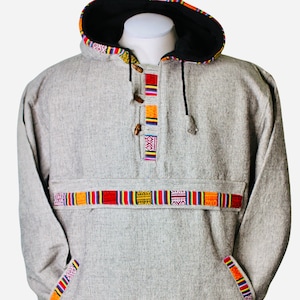 Pure cotton jacket, Boho hippie clothes, Men&#39;s lined jacket, Bohemian clothing, Winter coats, Grey Nepal jacket,  Tibetan outerwear